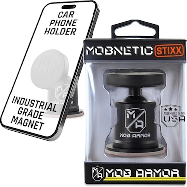 Mob Armor MobNetic Stixx Phone Holder for Your Car Magnetic Phone Mount for Trucks Jeeps and More 90 Tilt 360 Rotation Compatible with iPhone Android Smartphones