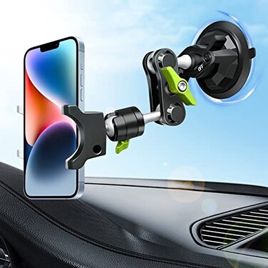Rednow Suction Cup Phone Mount 360 Rotating Universal Ball Head Arm for Car Dashboard Windshield Vehicle Sunroof Black