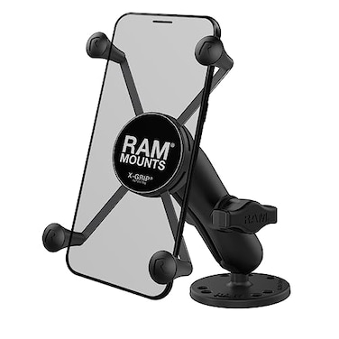 RAM MOUNTS XGrip Universal Phone Mount Holder with DrillDown Base Medium Arm Secure Smartphone Cradle for iPhone Android RAMB138UN10