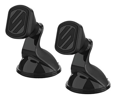 Scosche MMWSM2PKXCES0 MagicMount Select Magnetic Car Phone Holder Mount for iPhone and Android 2 Pack Secure Magnetic Cell Phone Mount for Car Window or Dash Universal 360 Adjustable Head