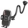 1Zero Solid Car Truck Phone Mount Holder with 14Inch Gooseneck Long Arm Windshield Window Mobile Holders wIndustrialStrength Suction Cup AntiShake Stabilizer Compatible All Cell Phones Black