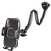 1Zero Solid Car Truck Phone Mount Holder with 14Inch Gooseneck Long Arm Windshield Window Mobile Holders wIndustrialStrength Suction Cup AntiShake Stabilizer Compatible All Cell Phones Black