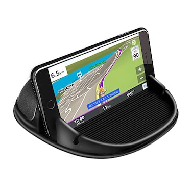Loncaster Car Phone Holder Car Phone Mount Silicone Car Pad Mat for Various Dashboards Slip Free Desk Phone Stand Compatible with iPhone Samsung Android Smartphones GPS Devices and More Black