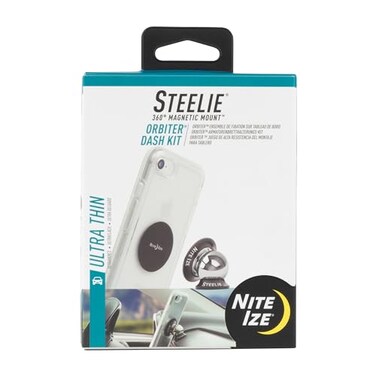 Nite Ize Steelie Orbiter Dash Kit Metal Plate Attaches to Exterior of Charger Dashboard System with Magnetic Socket Dash Mount Metal Plate Orbiter