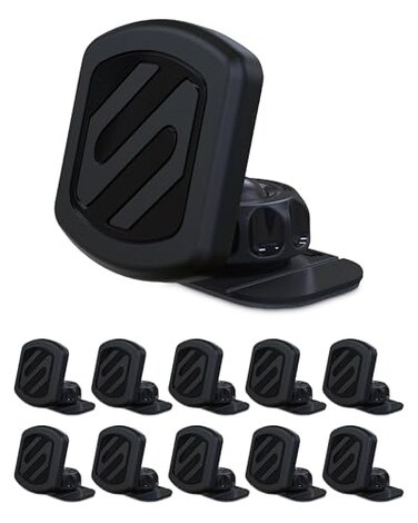 Scosche MAGDM10KFLT MagicMount Magnetic Car Phone Mount for Dashboard 360 Adjustable Magnet Head Universal Cell Phone Holder for Car Compatible with iPhone Samsung All Devices Pack of 10