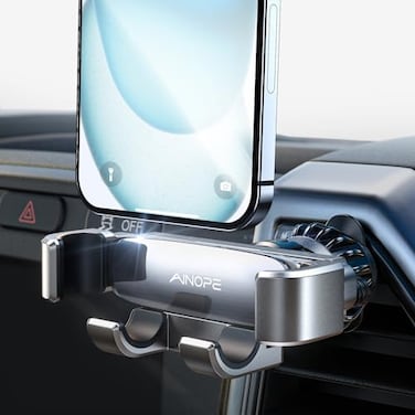 AINOPE Car Vent Phone Mount Holder for iPhone 17 Pro Max Car Mount Dropin Grip Phone Holders for Your Car Air Vent Interior Accessories Gifts for Men for iPhone 17 Pro Max 16 15 14 GalaxyS26Silver