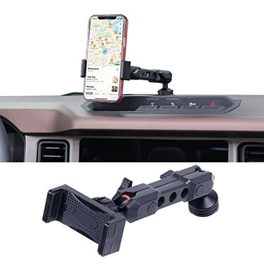 RERPRO Dash Phone Mount Holder for 2021 2022 2023 2024 2025 2026 New Ford Bronco 24 Door Interior Accessories Dashboard Cell Phone Stand 360 Adjustable Aluminum Smartphone Bracket Black