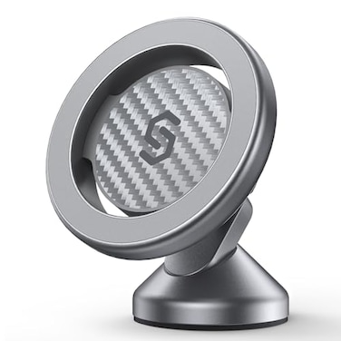 SYNCWIRE for MagSafe Car Mount Magnetic Phone Holder for Car Dash360 Rotation Strong Magnets Car Phone Holder Compatible iPhone 17 16 15 14 13 MagSafe Car Accessories Titanium Silver