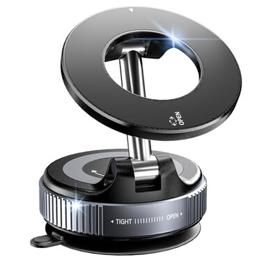 CloudValley Magnetic Car Phone Mount Compatible with MagSafe 360 Adjustable Foldable Holder for Dashboard 80LBS Suction 2800gf Magnet Car Accessories for iPhone 1716 Pro Max 15 14 Black