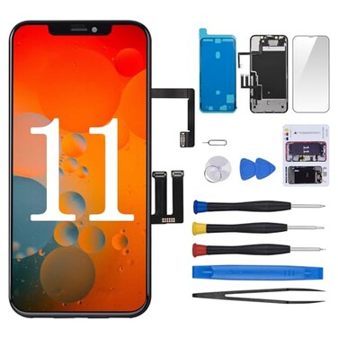 CYKJGS for iPhone 11 Screen Replacement 61 with Ear Speaker and Proximity Sensor 3D Touch LCD Display Digitizer Full Assembly with Front Earpiece Repair Tools HD Glass Fix Kits A2111 A2223 A2221