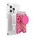 PopSockets Phone Wallet for MagSafe Phone Card Holder with Grip Hot Pink Pink Relief