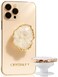 CRYSTALFY Grips by Crystal Phone Grip Holder Expanding KickstandNatural Gemstone Swappable Top Accessory Compatible with iPhone iPad Kindle Mobile Devices White Clear Quartz Druzy Adhesive