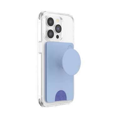 PopSockets Adhesive Phone Wallet and Card Holder with Grip Light Blue Cornflower Blue