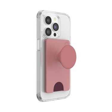 PopSockets Adhesive Phone Wallet and Card Holder with Grip Pink Clay