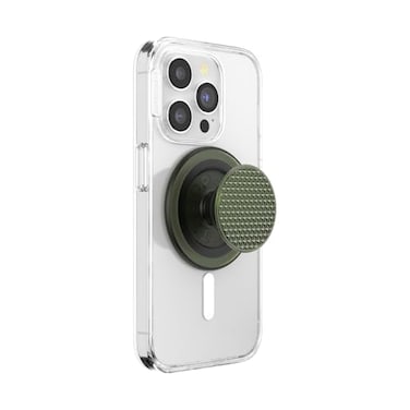 PopSockets Phone Grip for MagSafe Magnetic Holder Phone Stand Green Triangle Knurl Olive