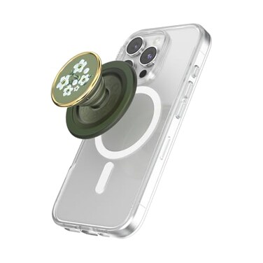PopSockets Phone Grip for MagSafe Magnetic Holder Phone Stand Green Floral Relief