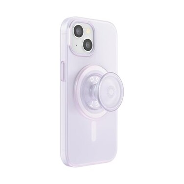 PopSockets iPhone 15 Phone Case with MagSafe Wireless Charging Compatible White Opalescent Clear