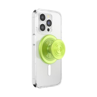 PopSockets Phone Grip for MagSafe Magnetic Holder Phone Stand Neon Green Ripple Iridescent Absinthe