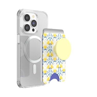 PopSockets Adhesive Phone Wallet and Card Holder with Grip Blue Tea Towel
