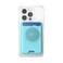 PopSockets Phone Wallet for MagSafe Phone Card Holder with Grip Light Blue Butterfly Pea Blue
