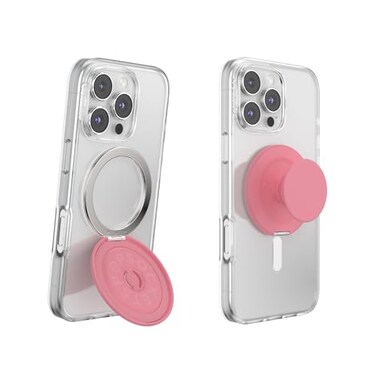 PopSockets KickOut Grip for MagSafe Adjustable Kickstand for Portrait or Landscape Magnetic Stand Cute Pink Putty