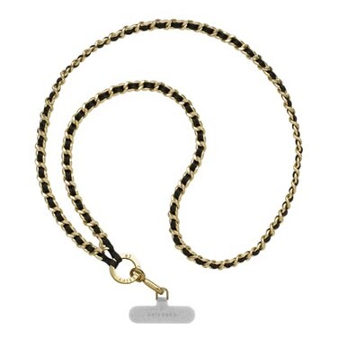 CASETiFY Pebbled Chain Crossbody Strap Black