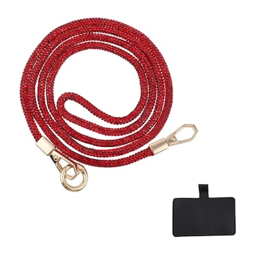 Nicerity Bling Shoulder Strap Replacement Belt Phone Lanyard Crossbody Diamond Phone Bag Handbag Strap Lightweight for Most Mobile Phones and Bags Red