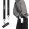 MAGEASY Universal Cell Phone Lanyard Crossbody AntiTheft Crossbody Phone Strap for iPhone 16 Pro Max Most Smartphones for Men Women 20mm Black