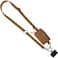 Save the Girls Clip and Go Brushed Vegan Phone Lanyard Brown Crossbody Phone Case with Pouch Adjustable and Removable Shoulder Strap and Wristlet Strap