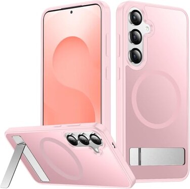 SPIDERCASE Magnetic for Samsung Galaxy S25 Case 3 Stand Ways Military Grade Drop Protection with Invisible Stand Shockproof Slim Case for Samsung Galaxy S25 62 Pink
