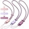 SURPHY 3 Pack Phone Wrist Strap with CellPhone Tether Tab Cellphone Lanyard Anti Theft Phone Strap with 2Color Braided Wrist Lanyard for Women and Men Pink Lilac Lilac Purple
