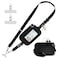 Tiostep Clip and Go Strap for Phone with Wallet Crossbody Phone Lanyard Adjustable and Detachable RFID Wristlet Wallet with ID Window and Zipper BlackL