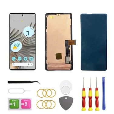 LNONLS OLED for Google Pixel 7 Pro 5G LCD Display Screen Replacement GP4BC GE2AE Touch Digitizer Screen Assembly with Frame kit