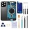 Perzework Rear Back Glass Replacement for iPhone 16 Pro 63inches PreInstalled Plate and Camera Frame and Lens Reparing Tool Kit Black Titanium