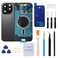Perzework Rear Back Glass Replacement for iPhone 16 Pro 63inches PreInstalled Plate and Camera Frame and Lens Reparing Tool Kit Black Titanium