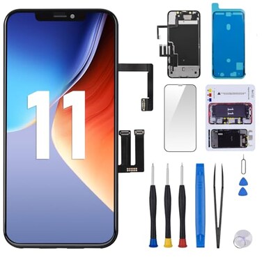 Risidamoy for iPhone 11 Screen Replacement 61 with Ear Speaker and Sensor Kit Full Assembly 3D Touch LCD Display Digitizer Fix Tools Magnetic Screw Mat Front Earpiece Repair Glass A2111 A2223 A2221