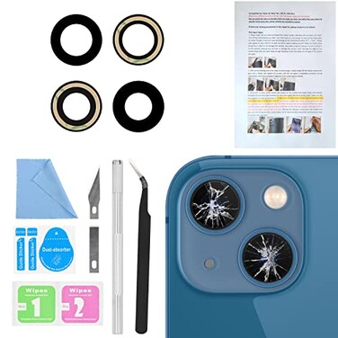 ASDAWN Back Rear Camera Lens Glass Replacement for iPhone 13 61 inch and 13 Mini 54 inch with PreInstalled Adhesive Back Lens Glass with Installation Manual Repair Tool Set