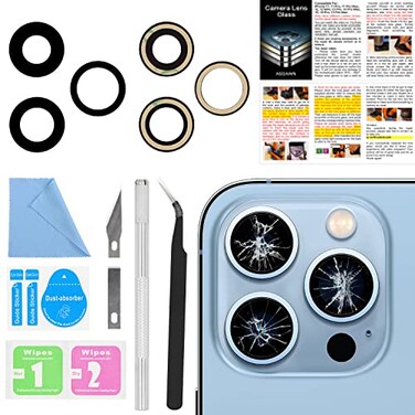 ASDAWN Back Camera Lens Glass Replacement for iPhone 13 Pro and 13 Pro Max Rear Lens Glass Replacement kit with PreInstalled Adhesive Installation Manual Repair Tool Kit
