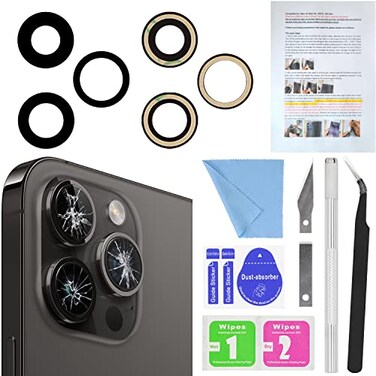 ASDAWN Back Rear Camera Lens Glass Replacement for iPhone 14 Pro Max 67 Inches with PreInstalled Adhesive ASDAWN Back Camera Lens Glass kit with Installation Manual Repair Tool Set