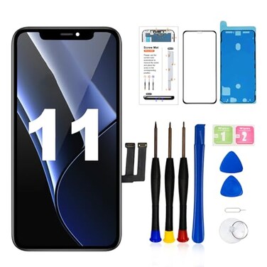 LMQ for iPhone 11 Screen Replacement 61 Inch 3D Touch Screen LCD Display Digitizer Frame Assembly with Repair Tools Kit Waterproof Adhesive Tempered Glass A2111 A2223 A2221