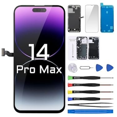 DGSCSMY Screen Replacement for iPhone 14 Pro Max 67 LCD Display Digitizer 3D Touch Waterproof Adhesive Sticker Magnetic Screw Mat Full Assembly Repair Fix Tools Kit A2894 A2651 A2893 A2896 A2895