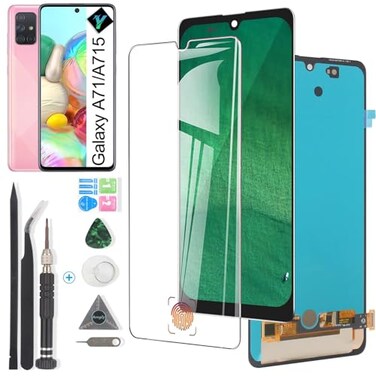 YWLRONG OLED Screen for Samsung Galaxy A71 Screen Replacement for Samsung A71 A715 A715F SMA715FDS SMA715FDSN A715FD LCD Display with Touch Screen Digitizer Assembly with Fingerprint Sensor 67Black