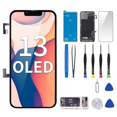 DGSCSMY OLED Screen Replacement for iPhone 13 61 Display Digitizer Earpiece Proximity Sensor Ambient Light Sensor OLED 3D Touch Full Assembly Repair Fix Tools Kit A2631 A2633 A2634 A2635 A2482