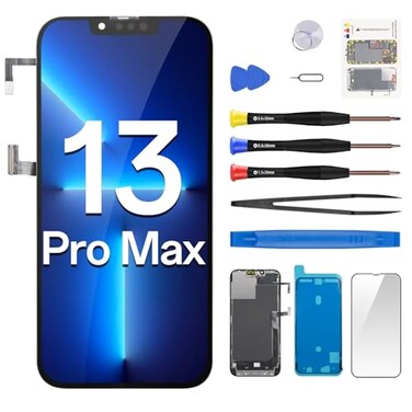CYKJGS for iPhone 13 Pro Max Screen Replacement 67 3D Touch LCD Display Digitizer Full Assembly with Earpiece Repair Ambient Light Sensor Proximity Sensor Fix Tools Kit A2484 A2641 A2644