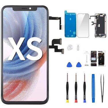 DGSCSMY for iPhone Xs Screen Replacement 58 with Ear Speaker Proximity Sensor LCD 3D Touch Display Digitizer Full Assembly Fix Tool Repair Kit with Front Glass A1920 A2097 A2098 A2099 A2100