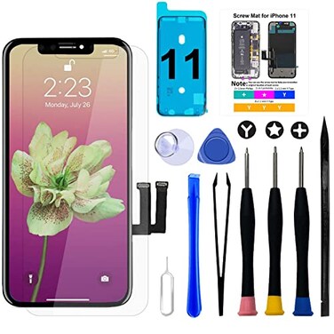Brinonac for iPhone 11 LCD Screen Replacement Kit61 inch 3D Touch Screen Display Digitizer Frame Assembly Set with Repair ToolsAdhesive and Tempered Glass for A2111A2223A2221