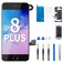 DGSCSMY for iPhone 8 Plus Screen Replacement Home Button Black 55 3D Touch LCD Digitizer Display Earpiece Full Assembly Front Camera Speaker Proximity Sensor Glass Fix Tools kit A1864 A1897 A1898