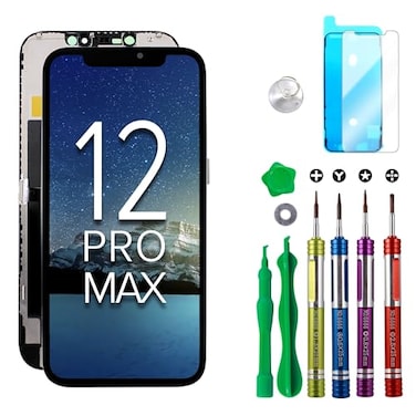 Ace Tech Cellular iPhone 12 Pro Max Screen Replacement 67 Repair Kit with Tools Easy Install Restore Clear Display Smooth Touch Supports True Tone Face ID Compatible A2342 A2410 A2412 A2411