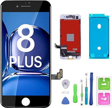 FFtopu for iPhone 8 Plus Screen Replacement Black iPhone 8 Plus LCD Display Touch Screen Digitizer Frame Full Assembly Set with Free Repair Tool Kit for iPhone 8 Plus 55
