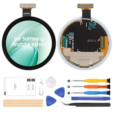 Olivechard for Samsung Galaxy Watch 4 44mm SMR870 LCD Screen Replacement 14 Original AMOLED Watch4 LCD Display Assembly with Tweezer Not for 40mm Watch 4 Classic